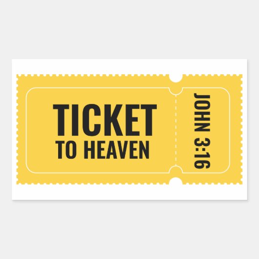 Ticket to heaven rechthoekige sticker (Voorkant)