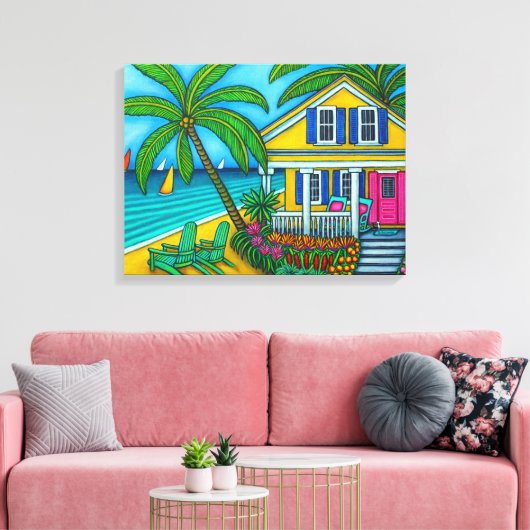 Ticket to Paradise Canvas Afdrukken van Lisa Loren (Insitu (Woonkamer))