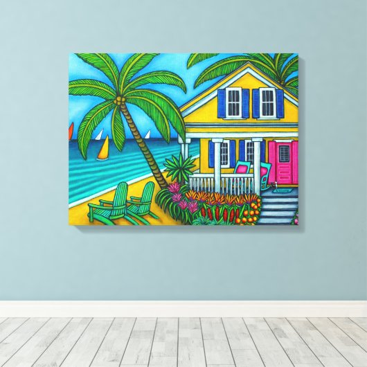 Ticket to Paradise Canvas Afdrukken van Lisa Loren (Insitu (Houten vloer))