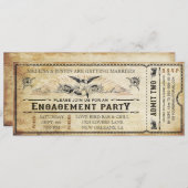 Ticket-uitnodiging van de Engagement Party Kaart (Voorkant / Achterkant)