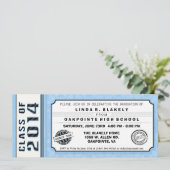 Ticket-uitnodiging voor Blue & Black Graduation Pa Kaart (Staand voorkant)