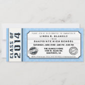 Ticket-uitnodiging voor Blue & Black Graduation Pa Kaart (Voorkant)