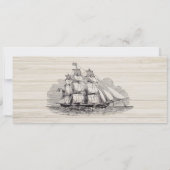 Ticket-uitnodiging voor Nautical Whale Engagement Kaart (Achterkant)