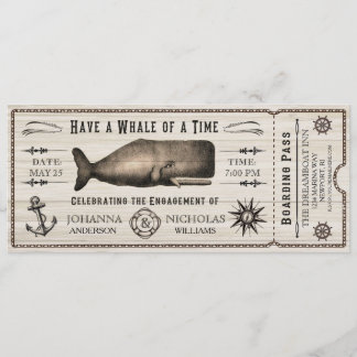 Ticket-uitnodiging voor Nautical Whale Engagement  Kaart