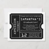 Ticket-uitnodiging voor zwart/wit digitaal Afstude Kaart (Voorkant)