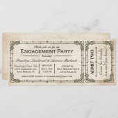 Ticket-uitnodigingen van de  Engagement Party I Kaart (Voorkant / Achterkant)