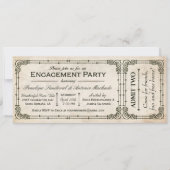 Ticket-uitnodigingen van de  Engagement Party I Kaart (Voorkant)