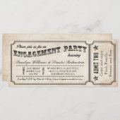 Ticket-uitnodigingen van de Engagement Party Kaart (Voorkant / Achterkant)