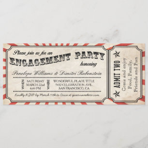Ticket-uitnodigingen van de Engagement Party Kaart