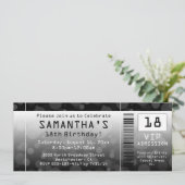 Ticket uitnodigingen, zwart + wit kaart (Staand voorkant)