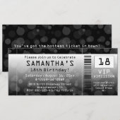 Ticket uitnodigingen, zwart + wit kaart (Voorkant / Achterkant)