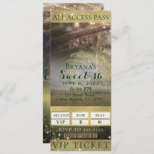 Ticket van 16 partijen met gekanaliseerde boslicht kaart