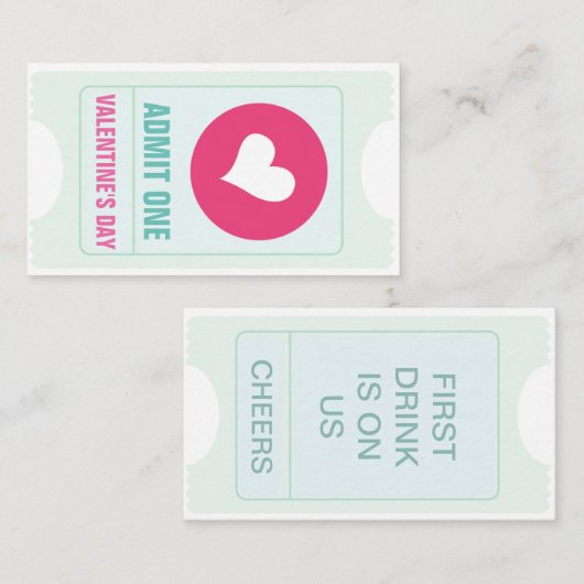 Ticket van de Partij van de valentijnse en Vrije D (Voorkant / Achterkant)