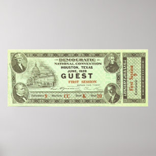 Ticket van het Democratische Nationale Verdrag 192 Poster