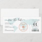 Ticket van het Vliegtuig van de BestemmingWedde sp Kaart (Voorkant / Achterkant)