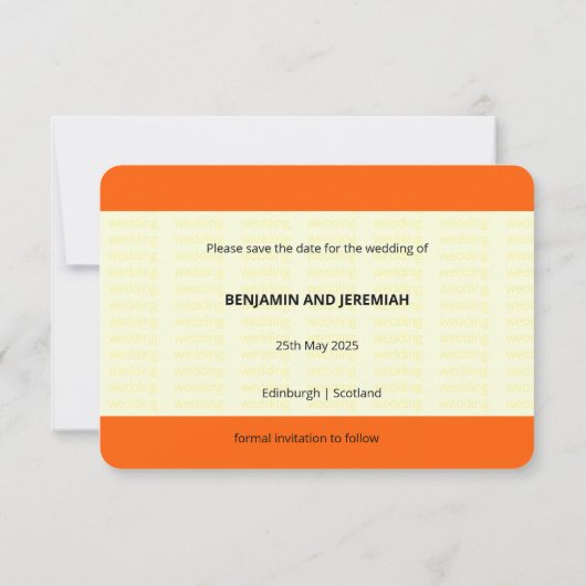 Ticket van trein geïnspireerd | Gay Wedding Save t Kaart (Achterkant)