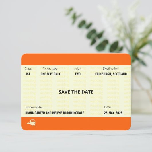 Ticket van trein geïnspireerd | LGBTQ+ Sla de datu Kaart (Staand voorkant)