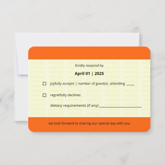 Ticket van trein geïnspireerd | Weddenschap RSVP (Achterkant)