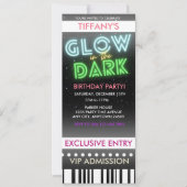 Ticket Verjaardagsuitnodiging | Glow In The Dark Kaart (Voorkant)