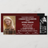 Ticket voor Afstuderen-toelating Uitnodigen Kaart (Voorkant / Achterkant)
