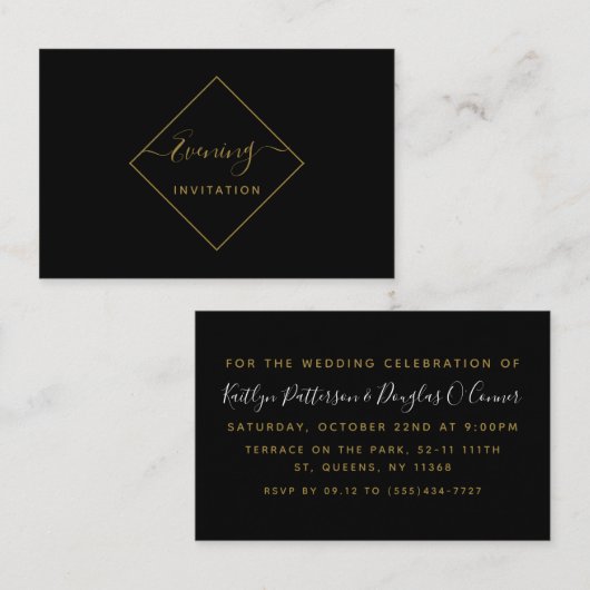 Ticket voor Black & Gold Diamond Evening Event (Voorkant / Achterkant)