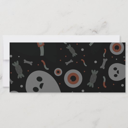 Ticket voor Black & Grey Halloween Spooky Party Save The Date (Achterkant)