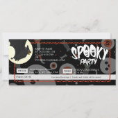 Ticket voor Black & Grey Halloween Spooky Party Save The Date (Voorkant)