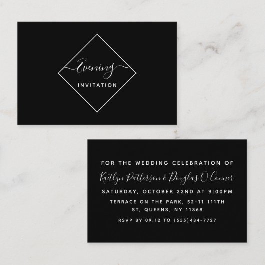 Ticket voor Black & White Diamond Evening Event (Voorkant / Achterkant)