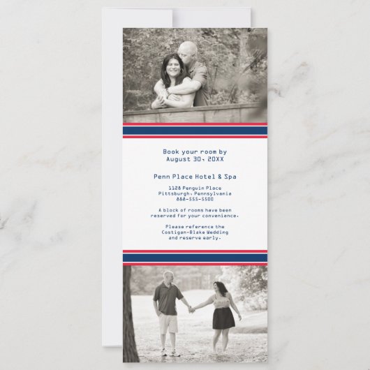 Ticket voor blauwe rode hockeywedstrijd Trouw save Save The Date (Achterkant)