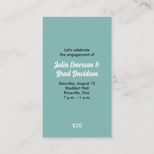 Ticket voor feesttijd (Achterkant)