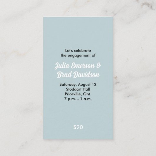 Ticket voor feesttijd (Achterkant)