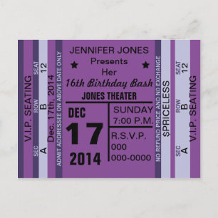 Ticket voor Fun Invitation Briefkaart