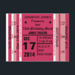 Ticket voor Fun Invitation Briefkaart<br><div class="desc">Ticket To Fun Invitation Briefkaart grafisch ontwerp van Artinspire. Nodig je fans (gasten) uit voor een evenement dat ze altijd zullen onthouden met deze leuke ticketuitnodiging. Kleurrijke roze, wit en zwart ontwerp ziet eruit als een ticket voor een concert, spel of uw speciale evenement! Ideaal voor 16-jarig verjaardagsfeest, jubileum, bruiloft,...</div>