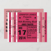 Ticket voor Fun Invitation Briefkaart (Voorkant / Achterkant)