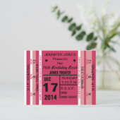 Ticket voor Fun Invitation Briefkaart (Staand voorkant)