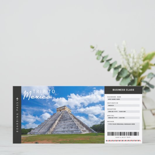 Ticket voor instapkaarten in Mexico (Staand voorkant)