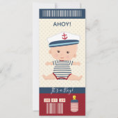 Ticket voor peuter Baby shower Nautical Boarding P Kaart (Voorkant)