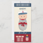 Ticket voor peuter Baby shower Nautical Boarding P Kaart (Voorkant)
