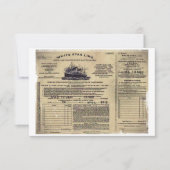 Ticket voor RMS Titanic 1912 Kaart (Voorkant)