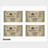 Ticket voor RMS Titanic 1912 Rechthoekige Sticker (Vel)