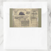 Ticket voor RMS Titanic 1912 Rechthoekige Sticker (Tas)