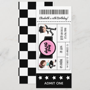 Ticket voor Sock Hop-feest Kaart
