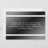 Ticket voor toelating van zwarte/witte GraduPartij Kaart (Achterkant)