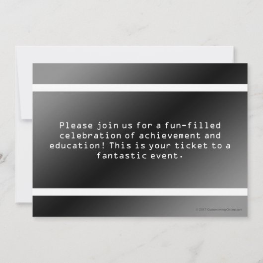 Ticket voor toelating van zwarte/witte GraduPartij Kaart (Achterkant)