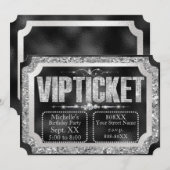 Ticket voor zwart en zilver en diamanten kaart (Voorkant / Achterkant)