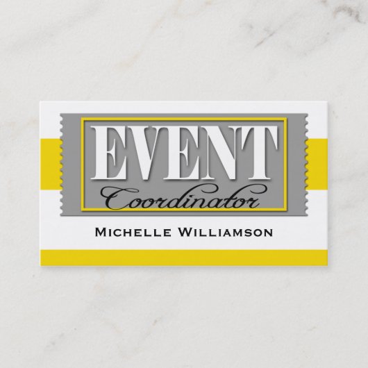 Ticket Yellow Visitekaartjes van de gebeurteniscoö (Voorkant)