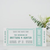  Ticket Zee Groen Sla de datum op Save The Date (Staand voorkant)