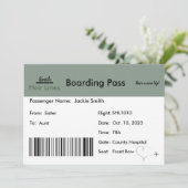 Ticket Zwangerschap Aankondiging voor Familie (Staand voorkant)