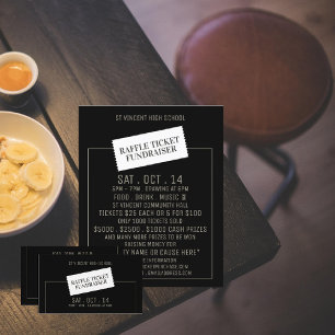 Ticketontwerp, loterijticket fondsenwervingsactie flyer