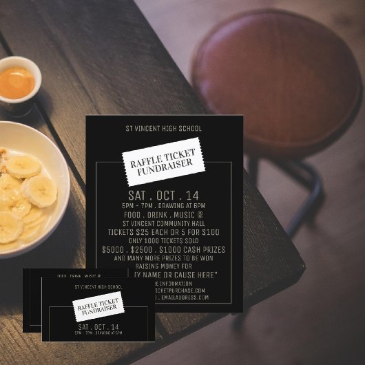 Ticketontwerp, loterijticket fondsenwervingsactie flyer